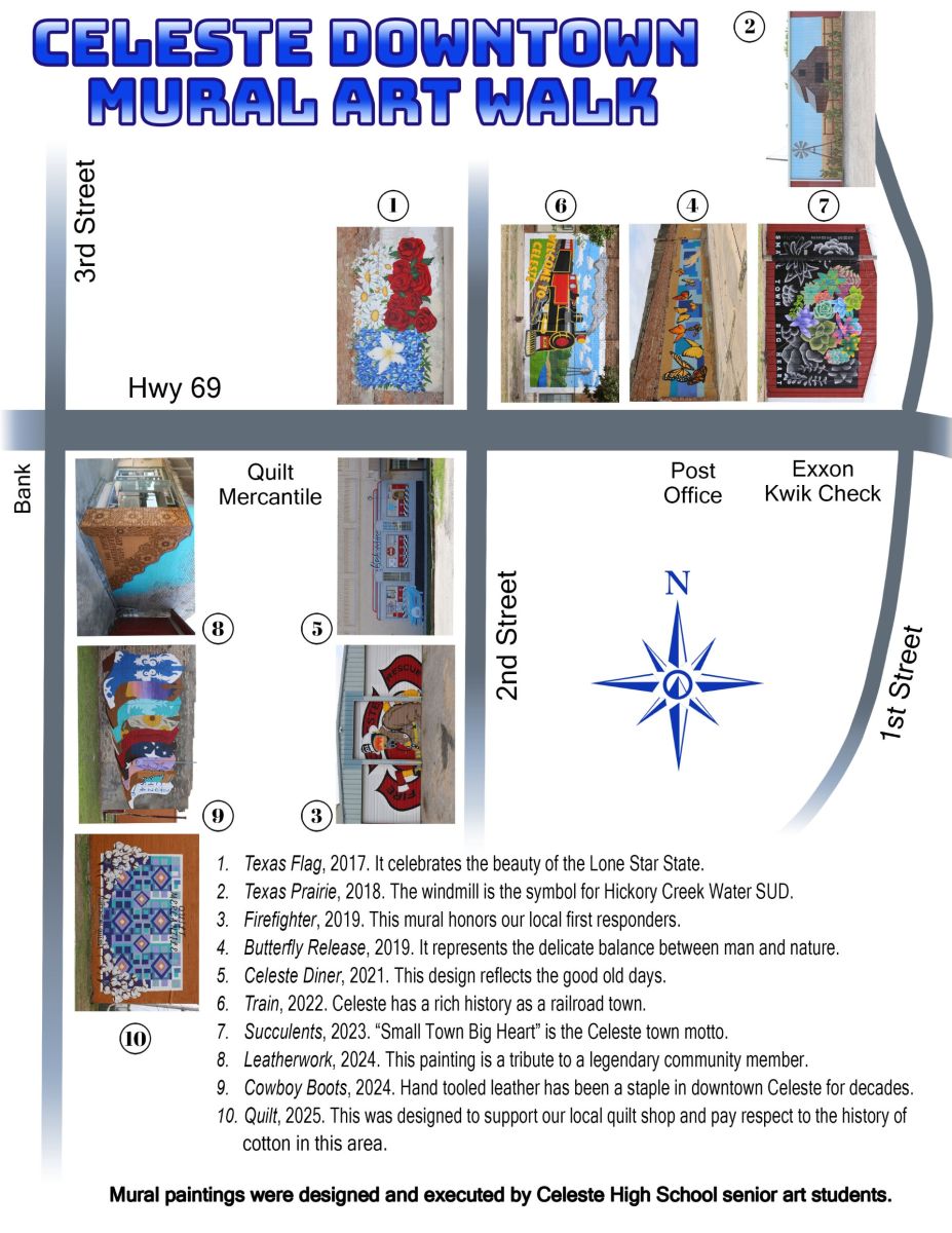 Celeste Downtown Mural Map